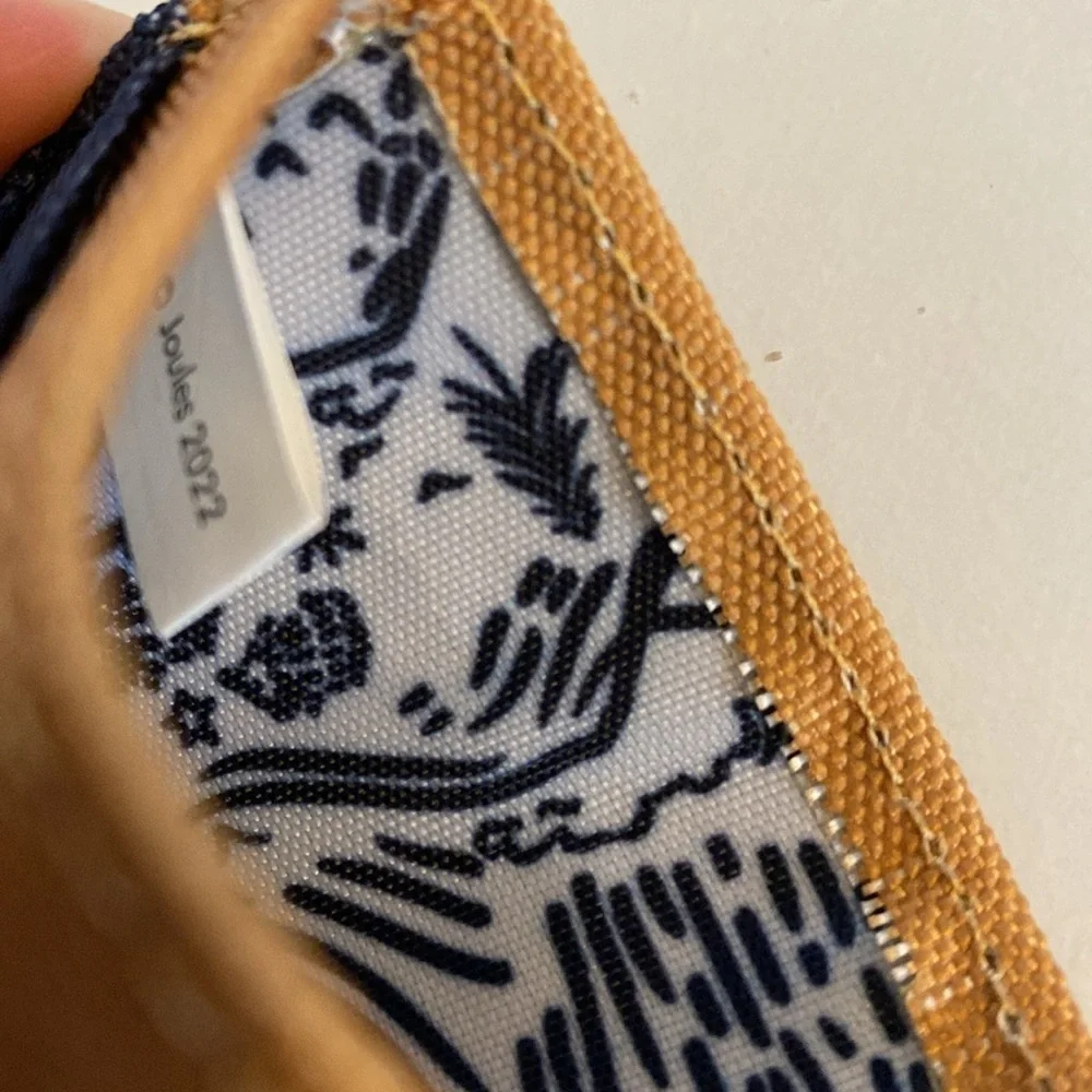 Joules On The Go Card Wallet in Navy Blue and Yellow